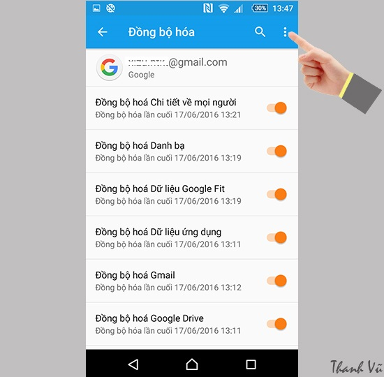 Huong dan xoa tai khoan Gmail tren Sony Xperia M5 Single Sim 5